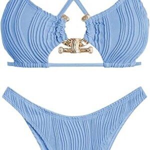 Light Blue Two Piece Bathing Suit